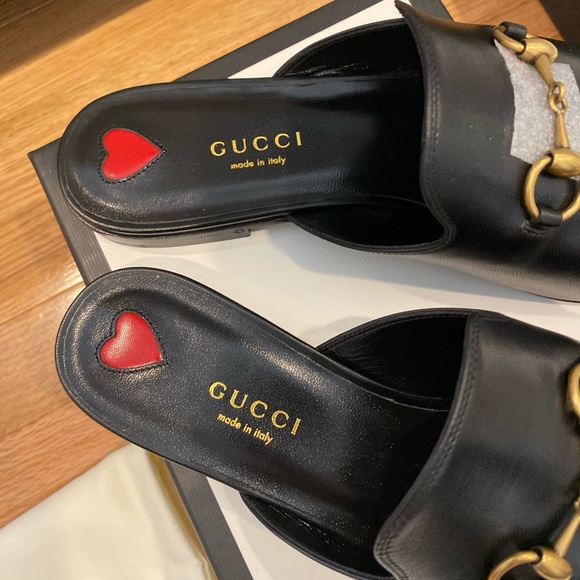 NIB GUCCI MALAGA BLACK SANDAL SLIDES WITH HORSEBIT - Picture 3 of 7